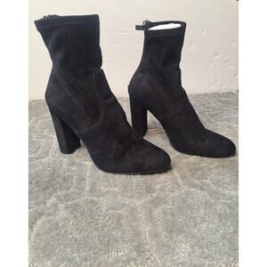 Steve Madden Brisk Ankle Booties WOMENS SIZE 8M black faux suede high heel boots